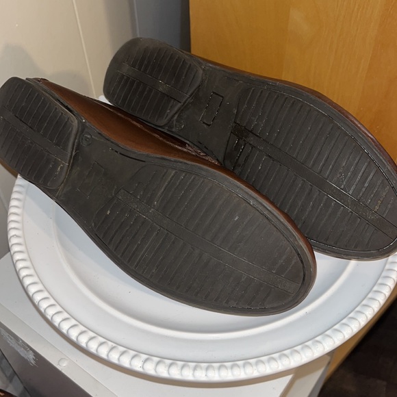 SANDRO CHOCOLATE BROWN LEATHER LOAFERS men’s 9 MINTY! - Picture 7 of 7